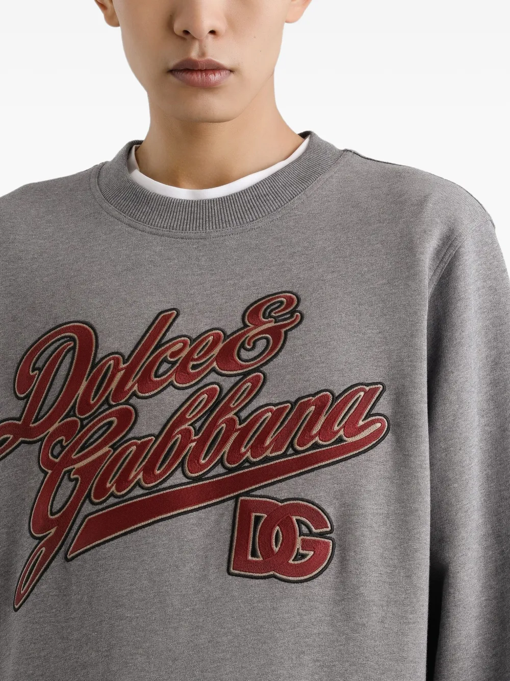 Dolce & Gabbana Sweater met geborduurd logo Grijs
