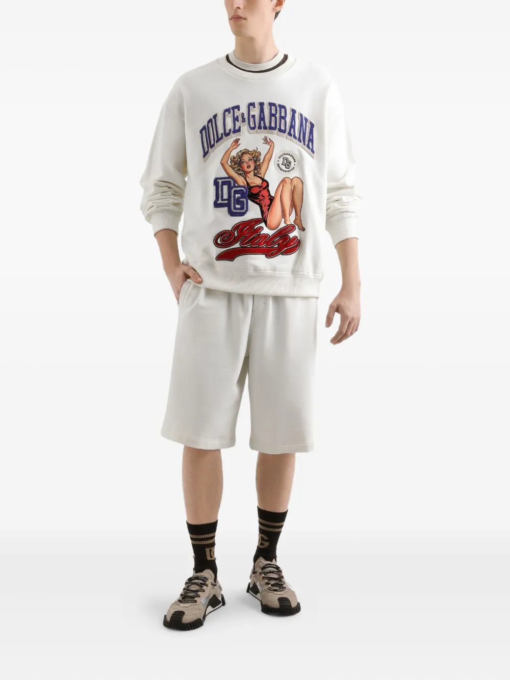 Dolce & Gabbana Sweater met print Wit