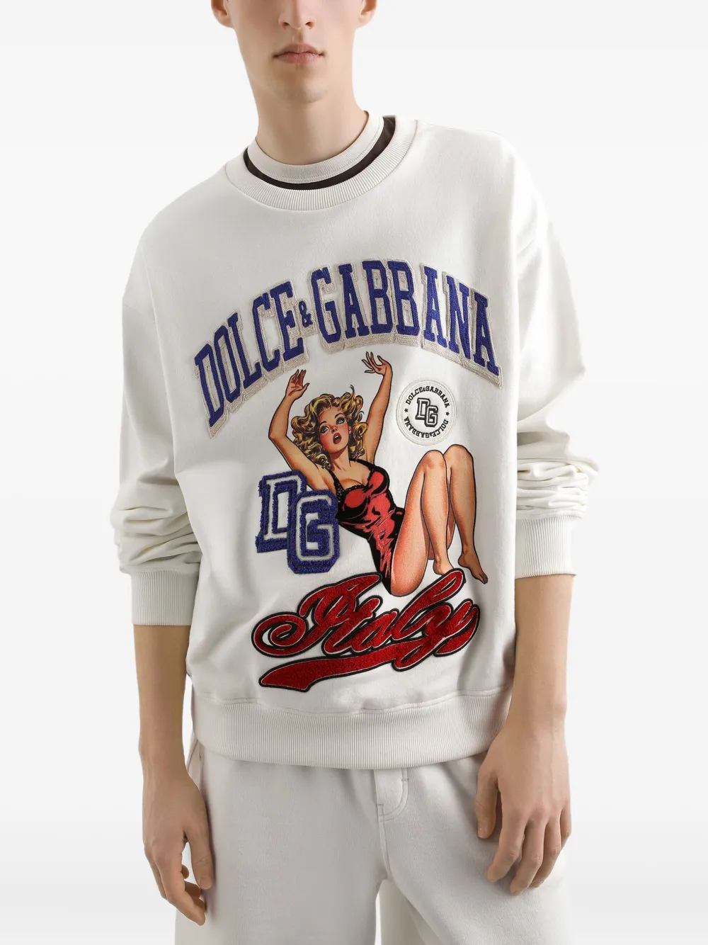 Dolce & Gabbana Sweater met print Wit