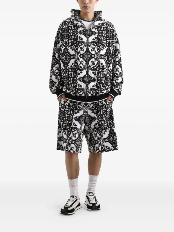 Dolce & Gabbana Majolica-print Hoodie | Black | FARFETCH