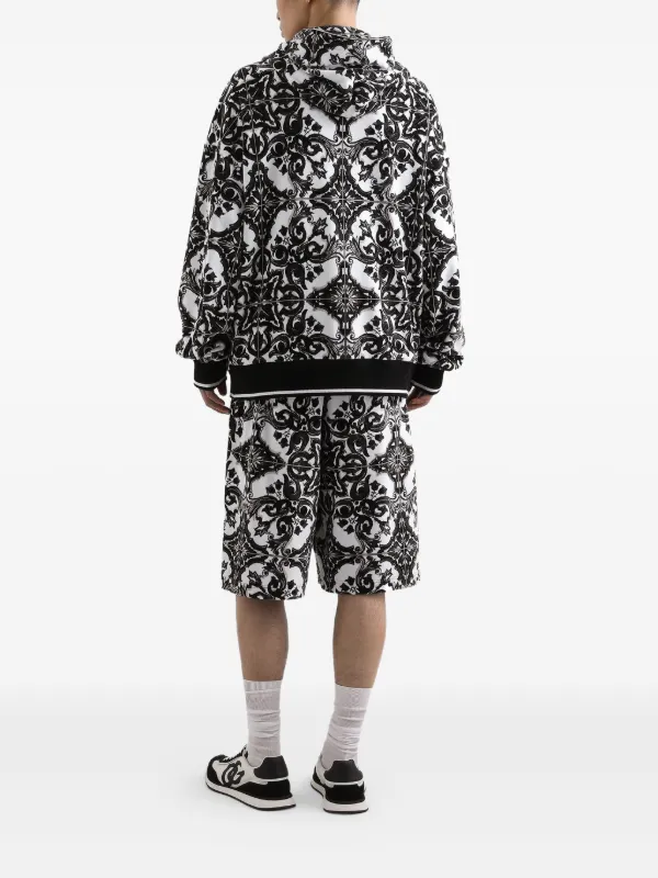 Dolce & Gabbana Majolica-print Hoodie | Black | FARFETCH