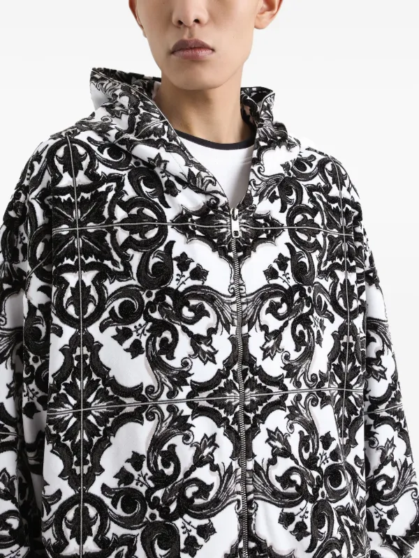 ゆみゆみDolce & Gabbana バラ柄パーカー　11/12 Dolce & Gabbana マジョリカ パーカー | ブラック | FARFETCH JP