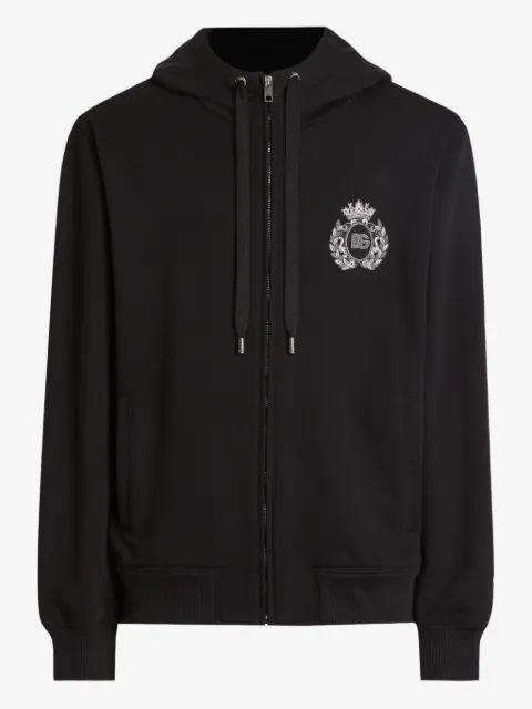 Dolce & Gabbana logo-applqiué zip-up sweater