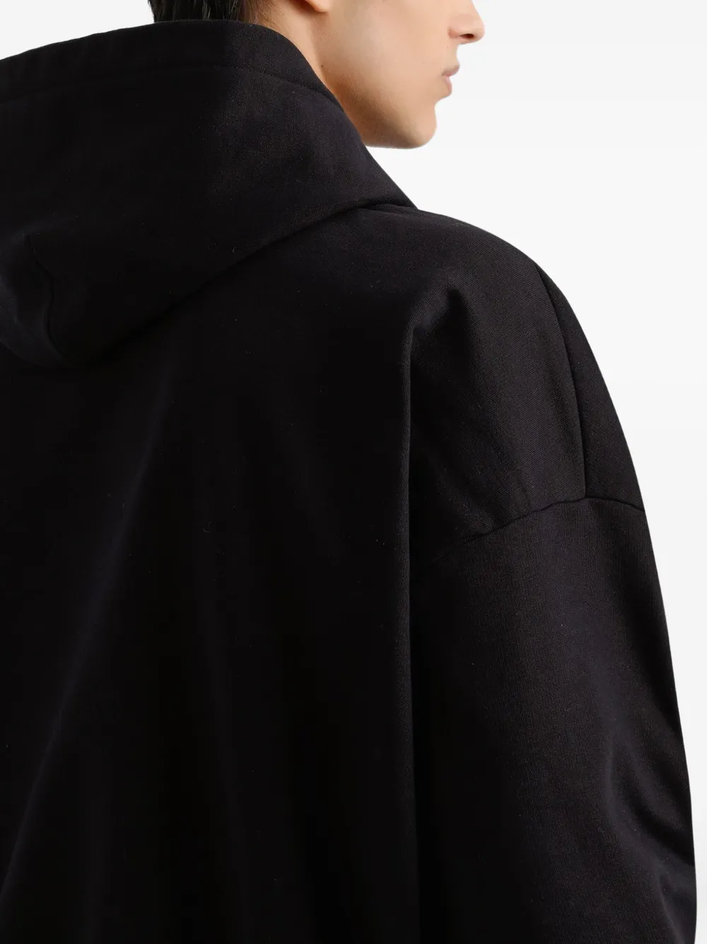 Dolce & Gabbana Long-sleeved Hooded Sweatshirt In Black
