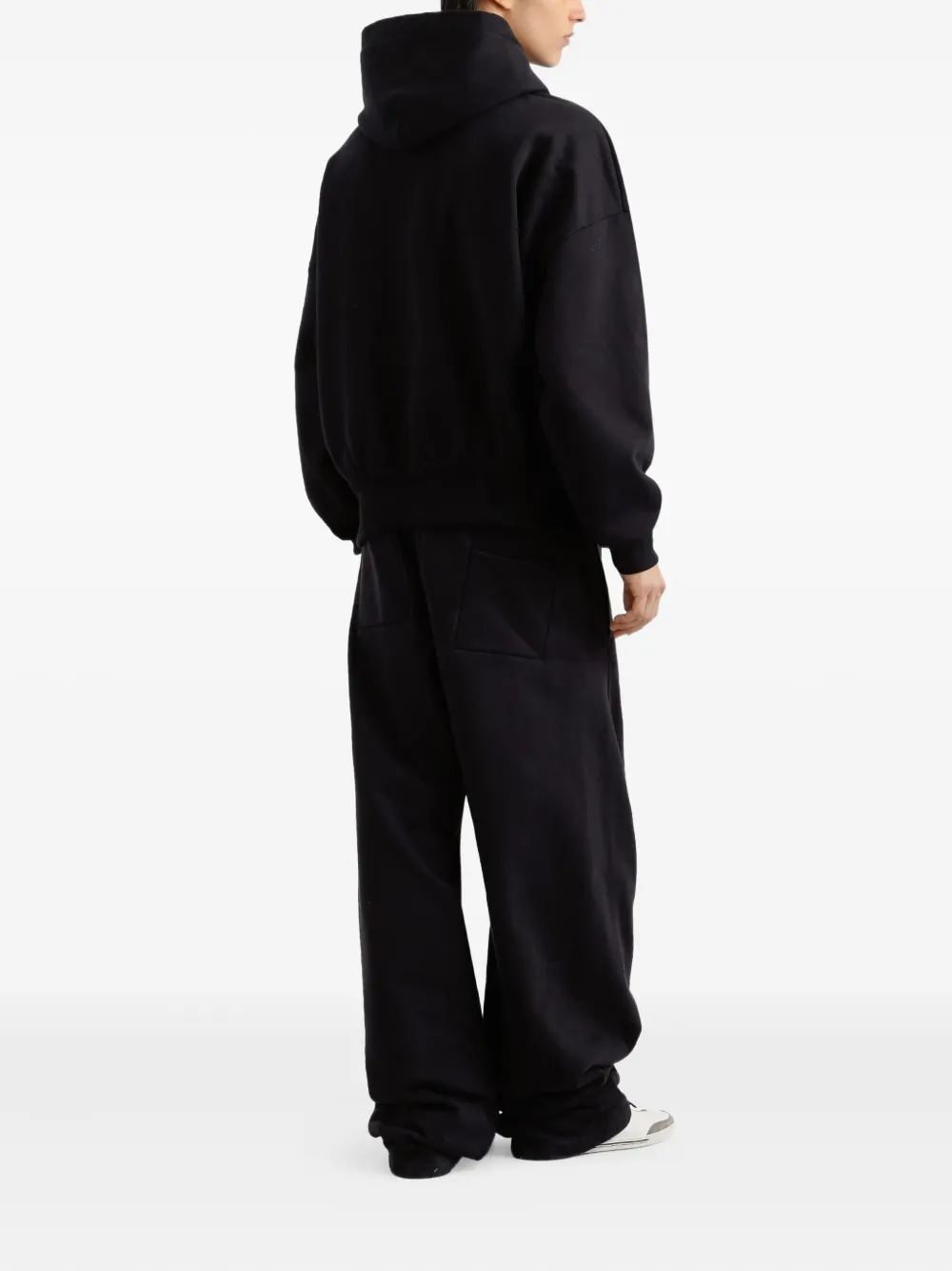 Dolce & Gabbana Long-sleeved Hooded Sweatshirt In Black