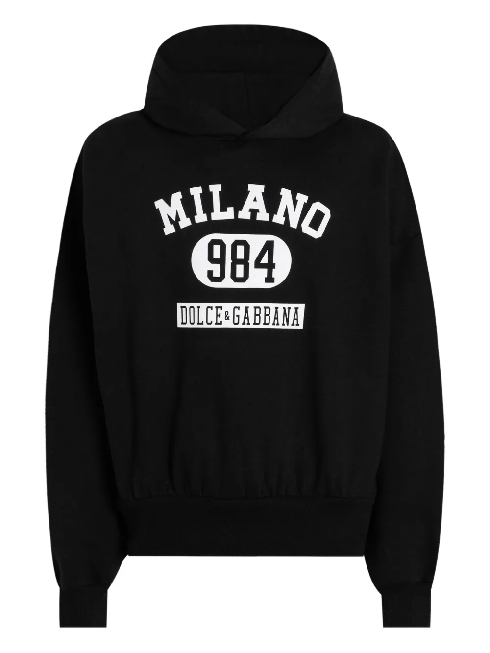 Dolce & Gabbana Long-sleeved Hooded Sweatshirt In Black