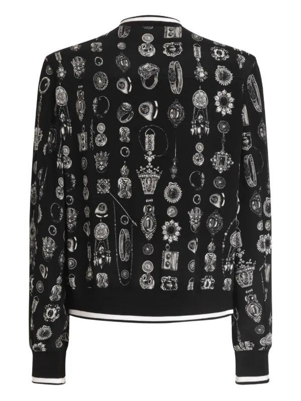 Dolce & Gabbana jewel-print Zip Jacket | Black | FARFETCH