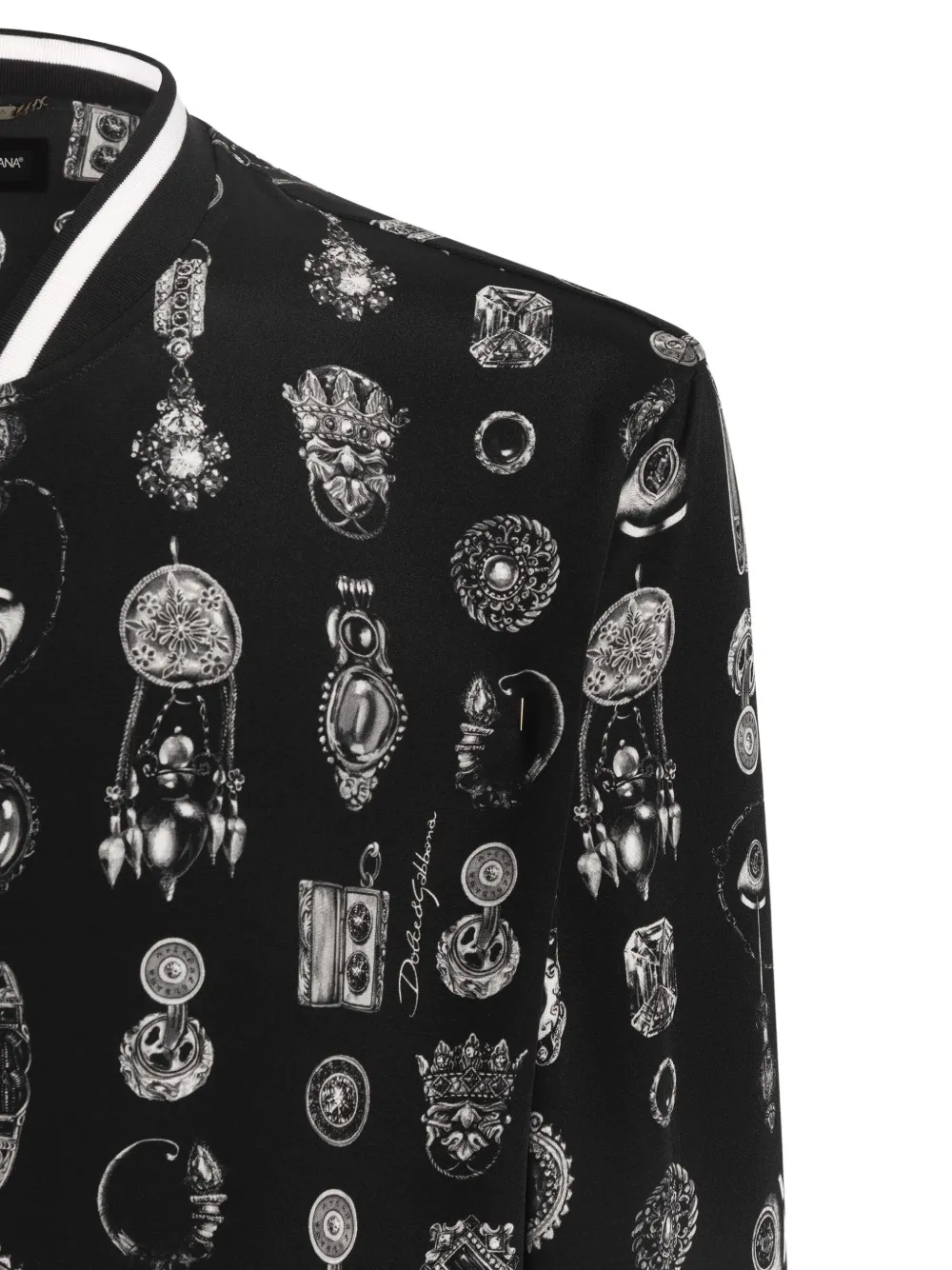Dolce & Gabbana jewel-print Zip Jacket | Black | FARFETCH