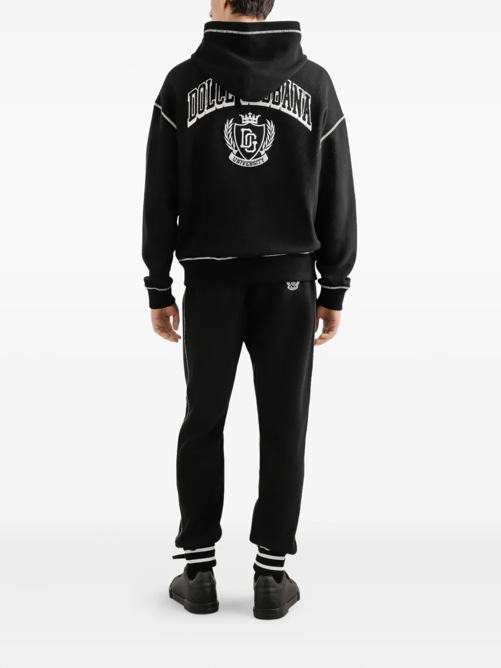 Dolce & Gabbana Hoodie met contrasterend stiksel Zwart