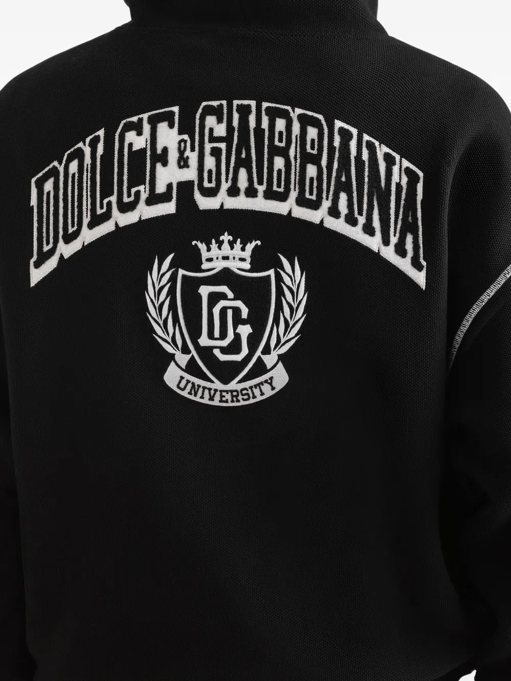 Dolce & Gabbana Hoodie met contrasterend stiksel Zwart