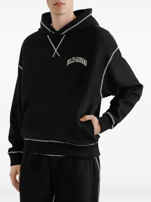 Dolce & Gabbana contrast-stitch Hoodie | Black | FARFETCH
