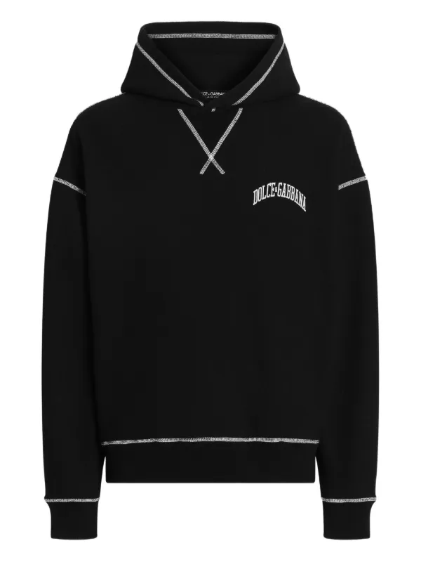 Dolce & Gabbana contrast-stitch Hoodie | Black | FARFETCH RO