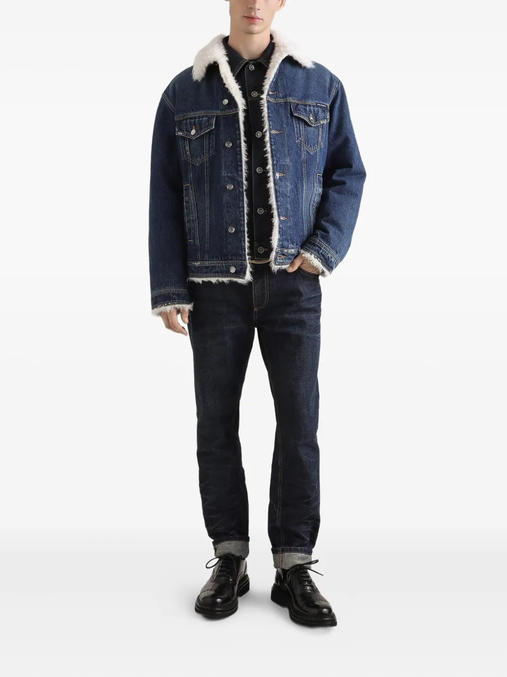 Dolce & Gabbana denim shearling-trim jacket | Denim Jackets | Image 2