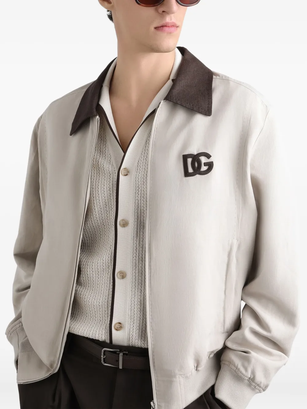 Dolce & Gabbana Bomberjack met rits Beige