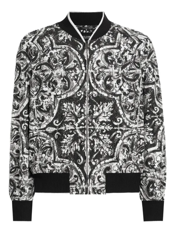 Dolce & Gabbana シルク ボンバージャケット | ホワイト