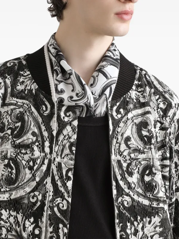 Dolce & Gabbana シルク ジャケット Dolce & Gabbana シルク ボンバージャケット | ホワイト