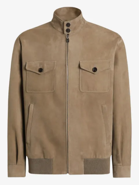 Dolce & Gabbana flap-pocketed zip-front leather jacket