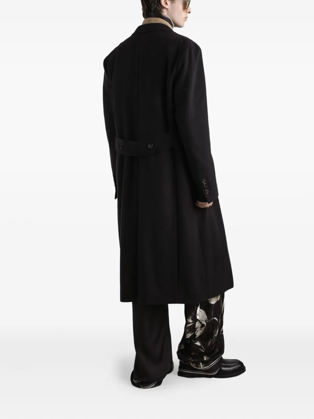 Dolce & Gabbana Leren jack met klepzak en rits Beige