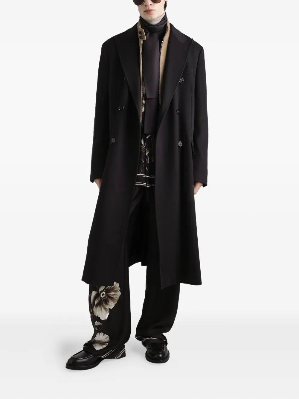 Dolce & Gabbana Leren jack met klepzak en rits Beige