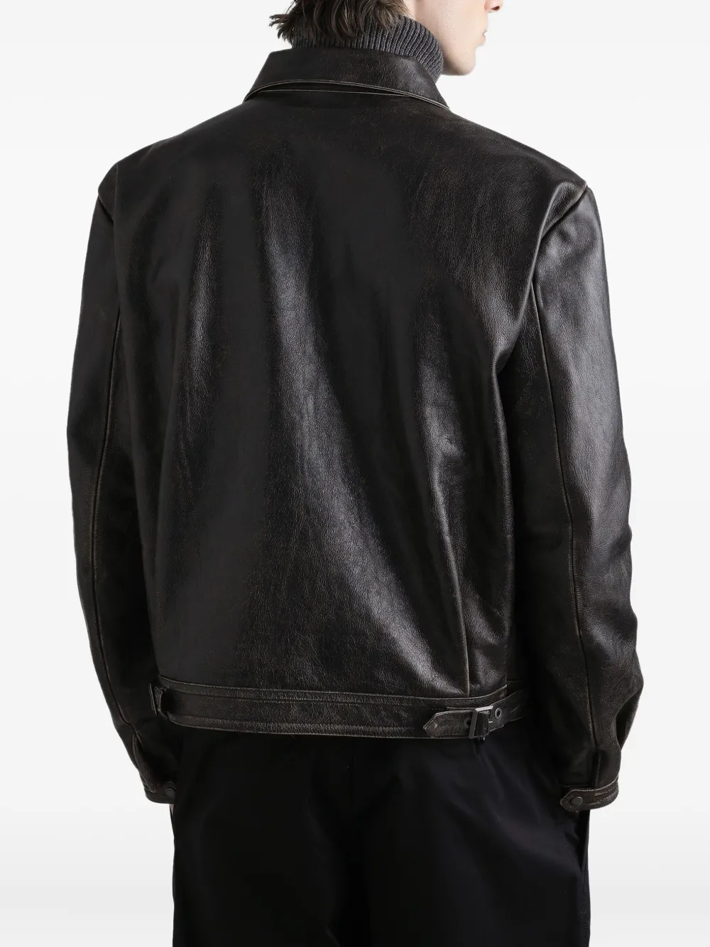Dolce & Gabbana Leren jack Zwart