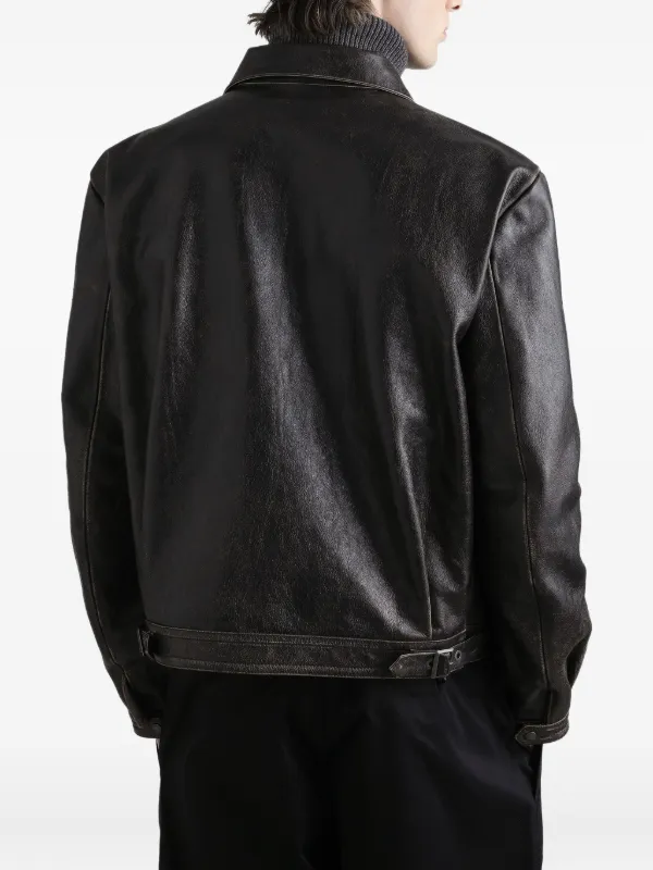DOLCE & GABBANA ジップ レザージャケット ブラック Dolce & Gabbana ジップアップ レザージャケット | ブラック