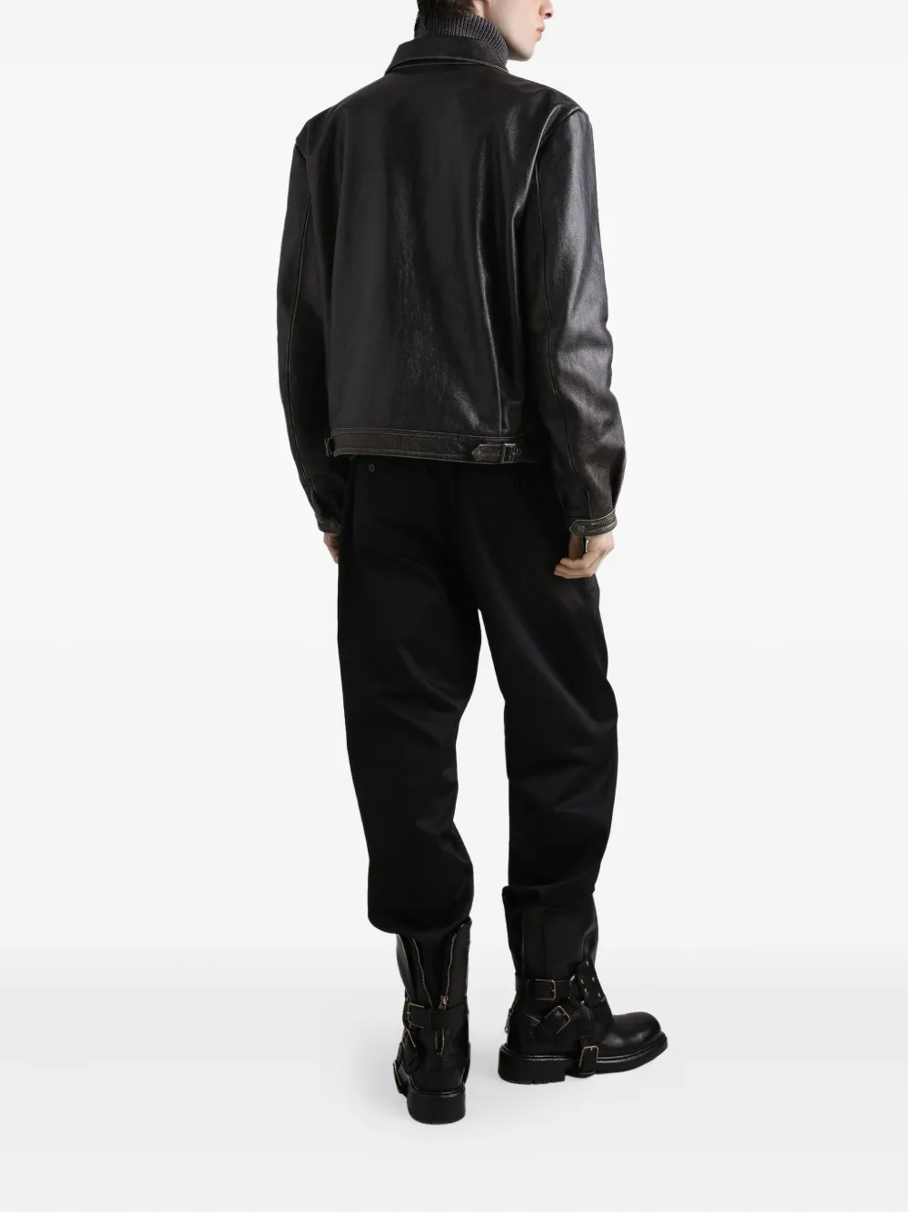 Dolce & Gabbana Leren jack Zwart