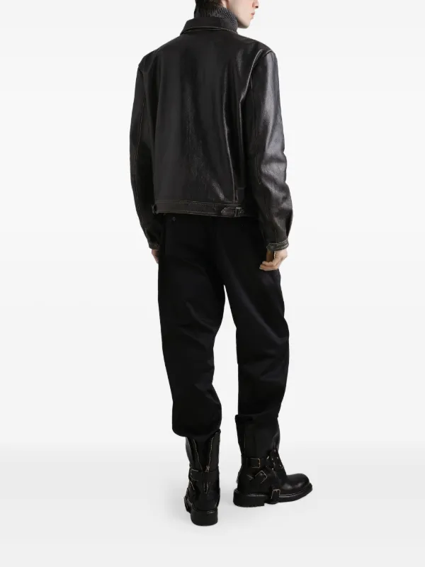 DOLCE & GABBANA ジップ レザージャケット ブラック Dolce & Gabbana ジップアップ レザージャケット | ブラック
