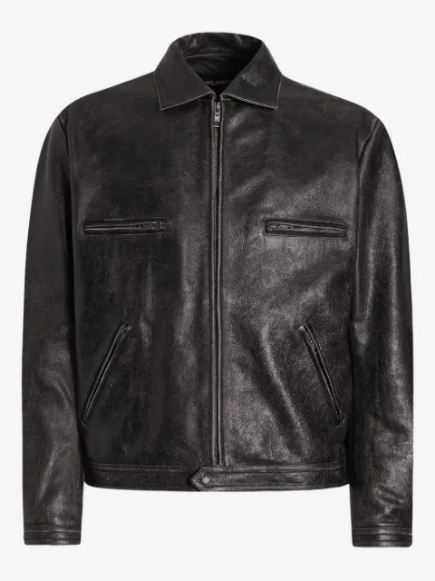 Dolce & Gabbana Lederjacke mit Reißverschluss