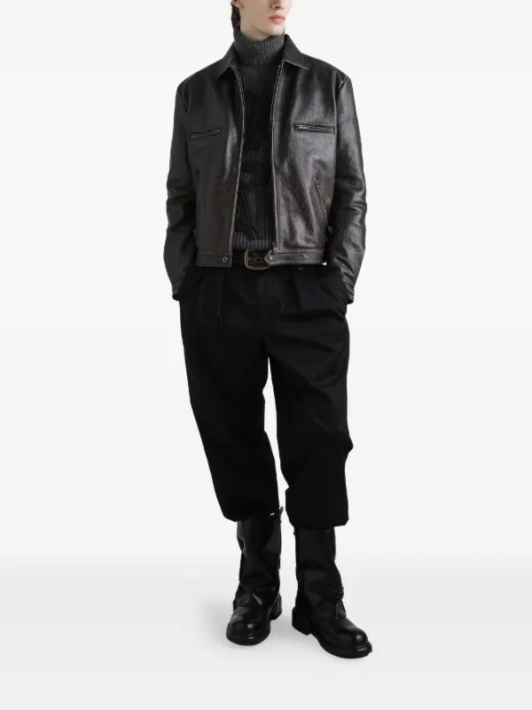 Dolce & Gabbana ブラックレザージャケット DOLCE & GABBANA△ ジャケット