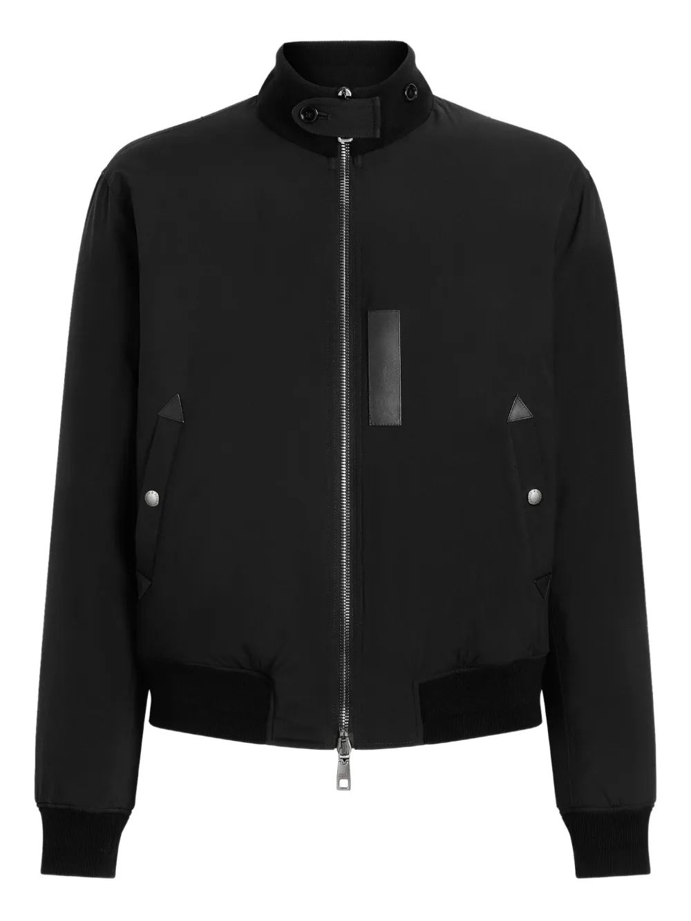 Dolce & Gabbana Bomberjack met leren afwerking Zwart