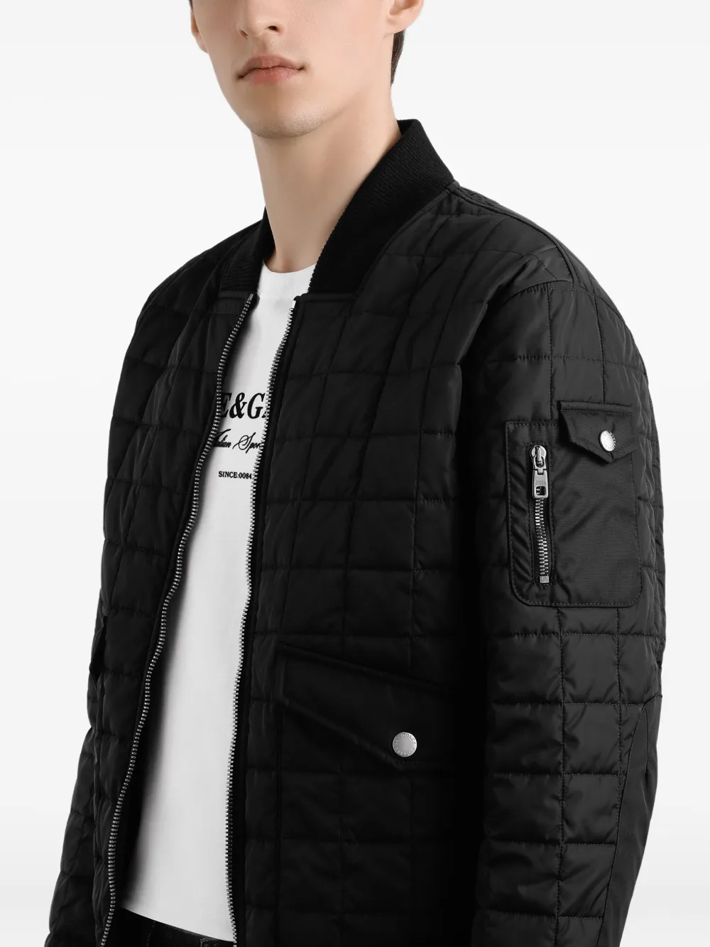 Dolce & Gabbana Gewatteerd bomberjack Zwart