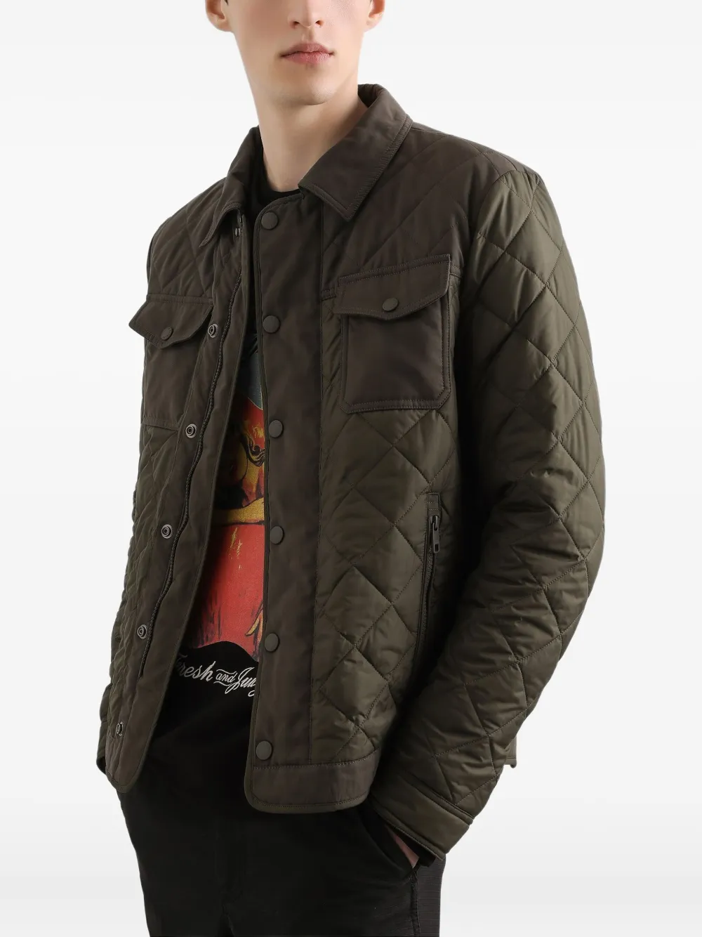 Dolce & Gabbana Gewatteerd shirtjack met klepzak Groen