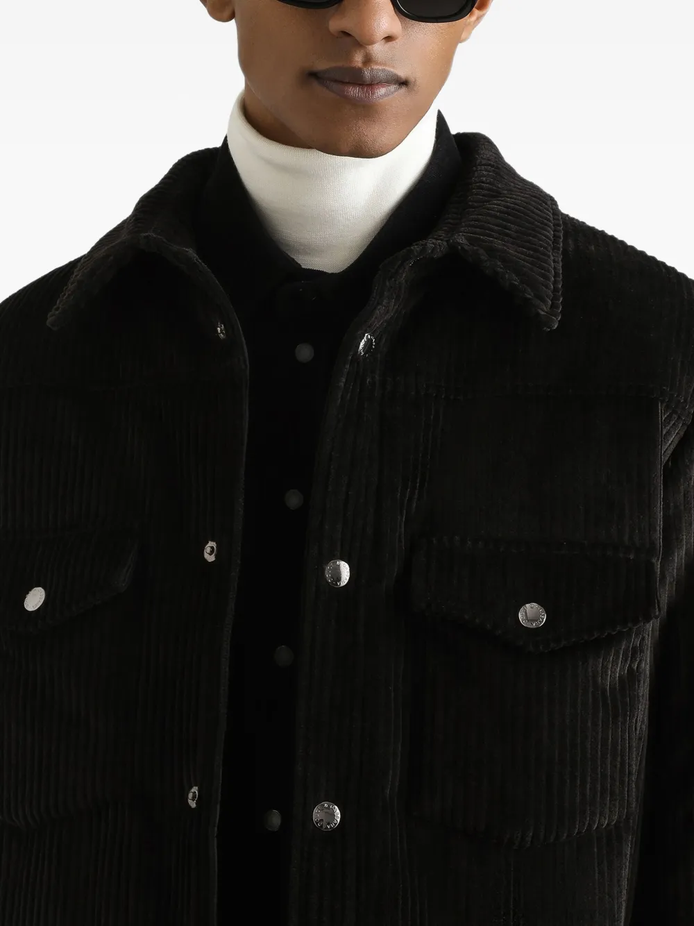 Dolce & Gabbana Padded And Quilted Velvet Shirt Jacket In Black