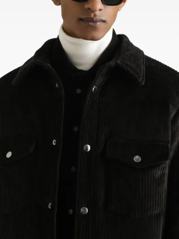 DOLCE&GABBANA コーデュロイジャケット Dolce & Gabbana logo-tag Track Jacket | Black | FARFETCH