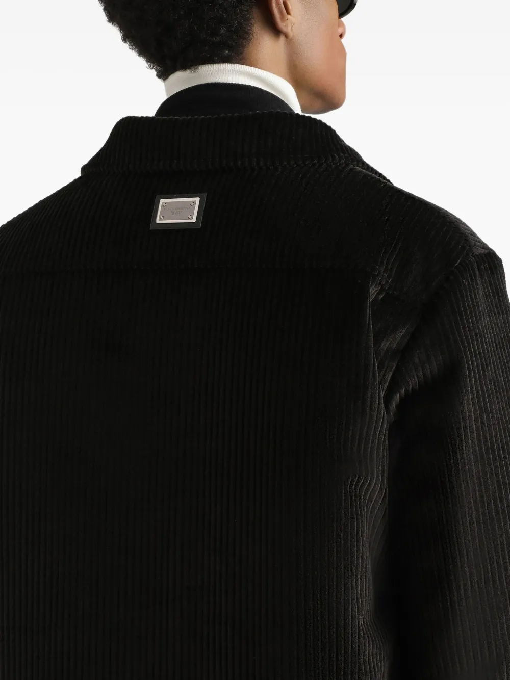 Dolce & Gabbana Padded And Quilted Velvet Shirt Jacket In Black