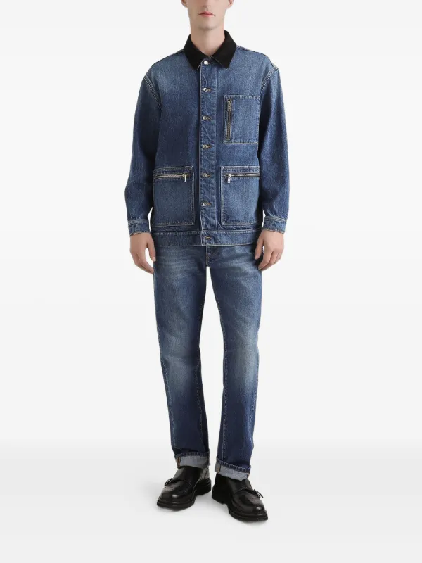 Dolce & Gabbana コーデュロイカラー デニムジャケット | ブルー