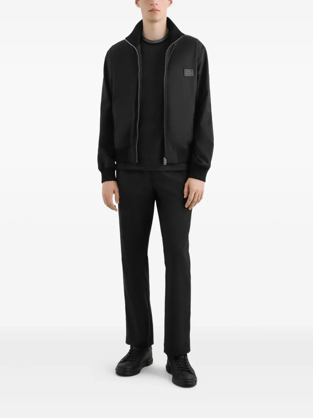Dolce & Gabbana Bomberjack met logopatch en rits Zwart