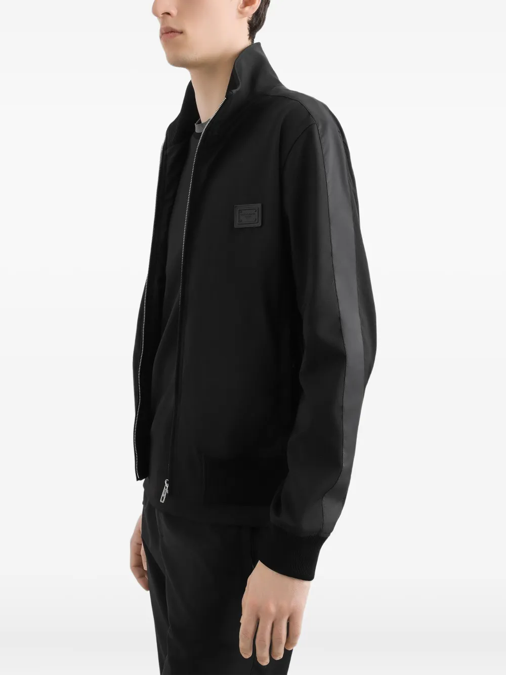 Dolce & Gabbana Bomberjack met logopatch en rits Zwart