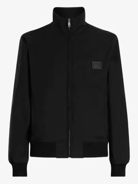 Dolce & Gabbana logo-patch zip-up bomber jacket