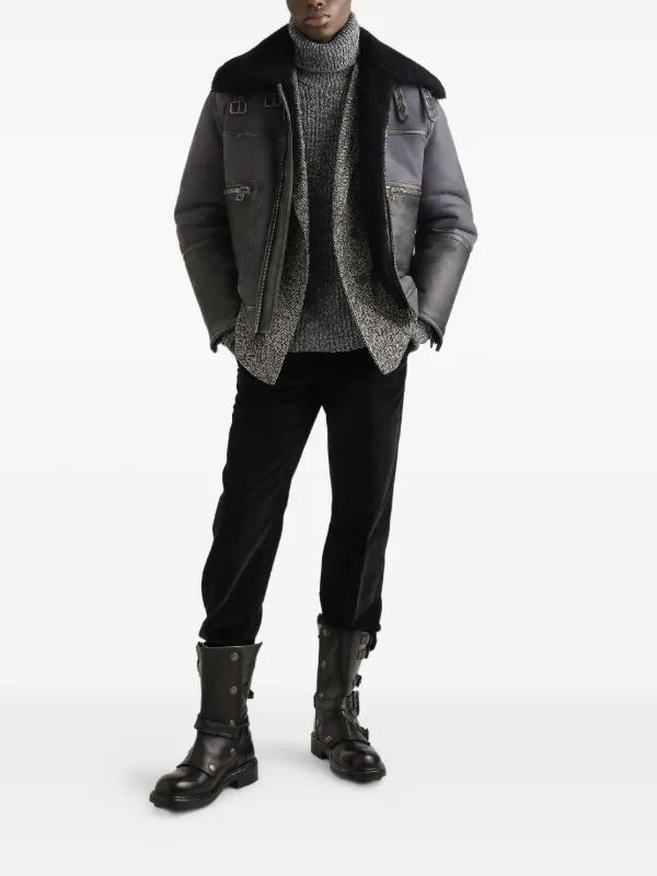 ジャケット・アウター F/W2015 Dolce & Gabbana Leather jacket Dolce & Gabbana Leather Jacket | Grey | FARFETCH RO