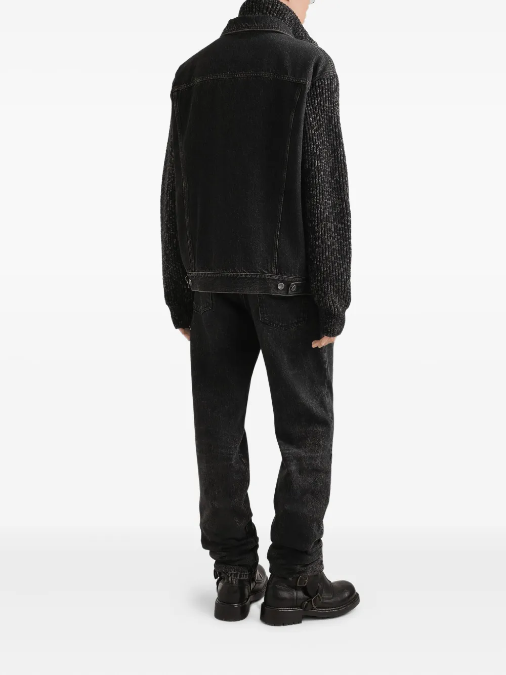 Dolce & Gabbana Denim jack met gebreid vlak Zwart