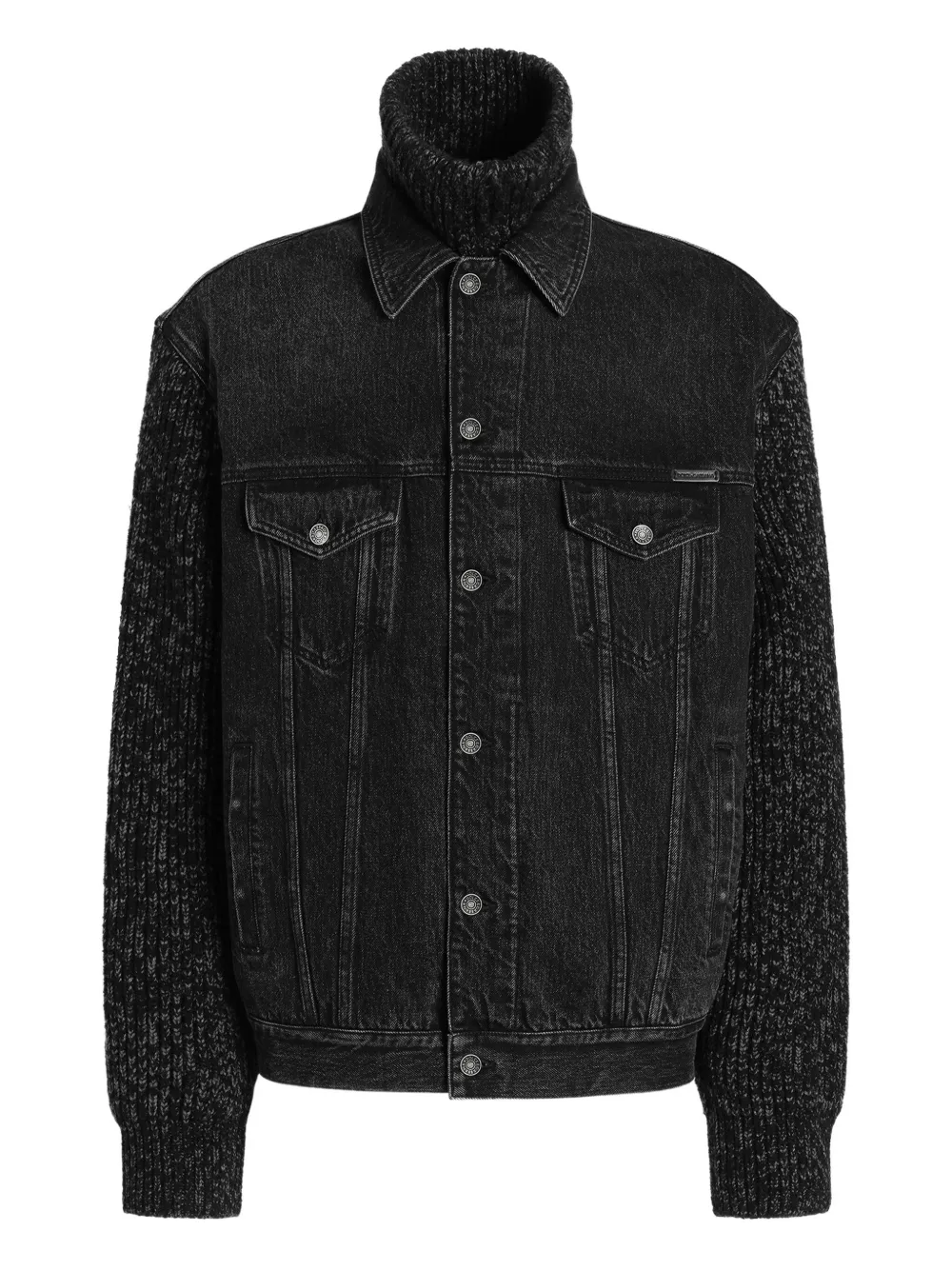Dolce & Gabbana Denim jack met gebreid vlak Zwart