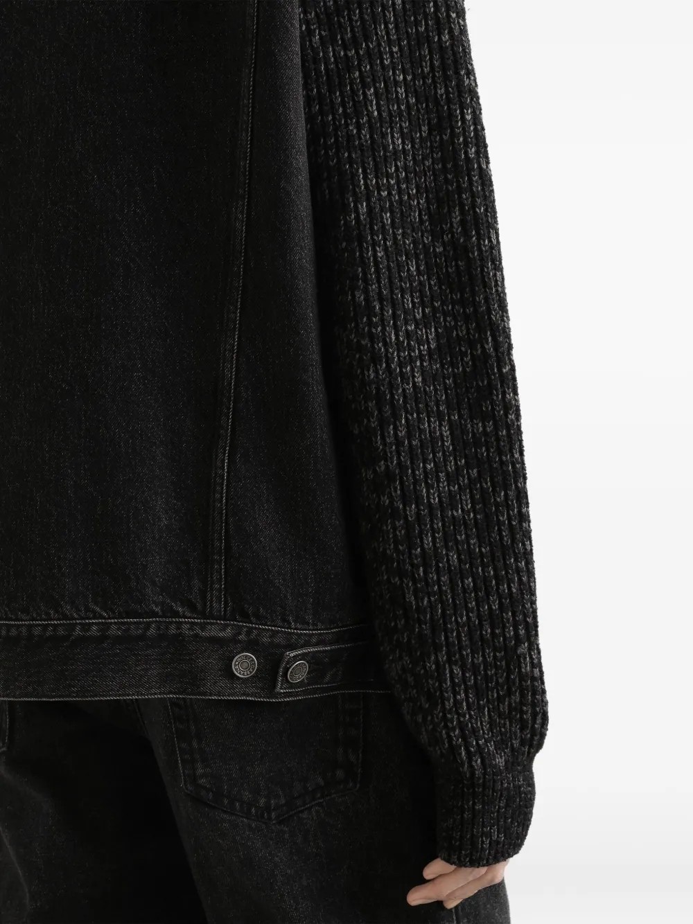 Dolce & Gabbana Denim jack met gebreid vlak Zwart
