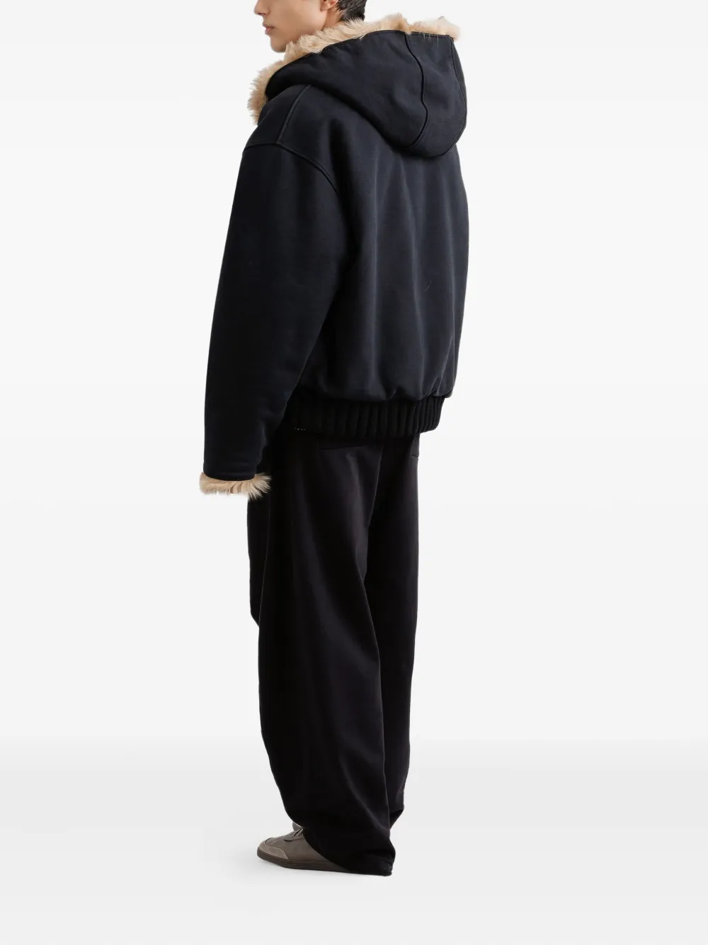 Dolce & Gabbana Omkeerbaar jack van imitatiebont met capuchon Zwart