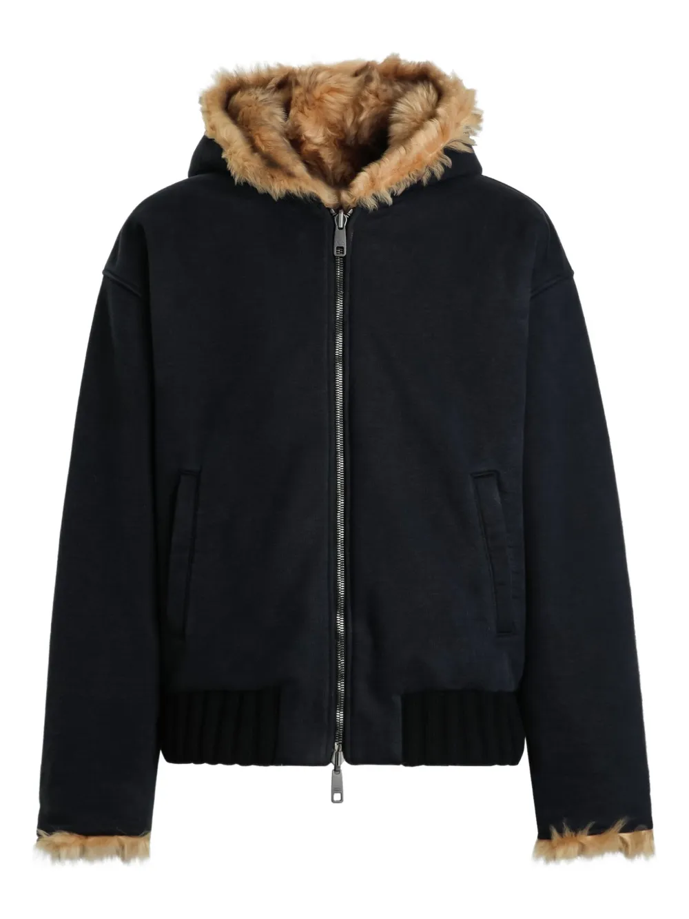 Dolce & Gabbana faux-fur reversible hooded jacket | Black | Image 1
