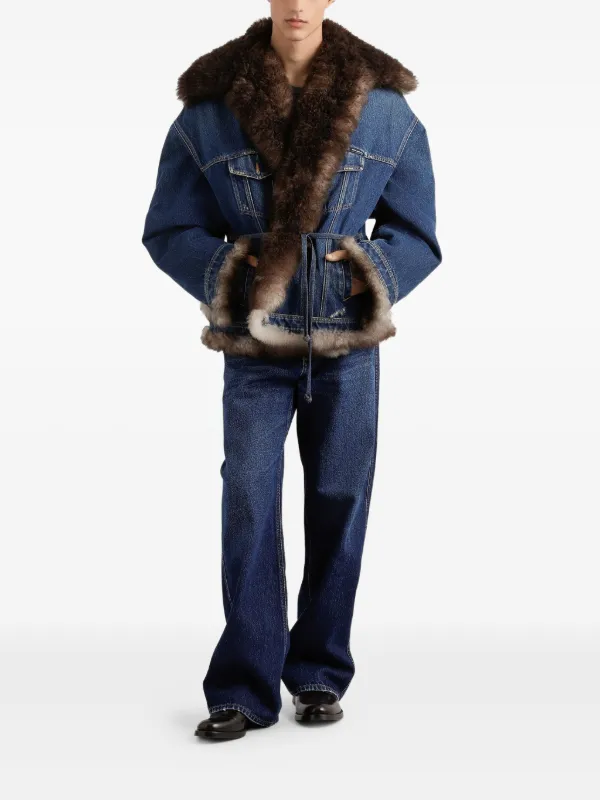 Dolce & Gabbana fur-trimmed Denim Jacket | Blue | FARFETCH