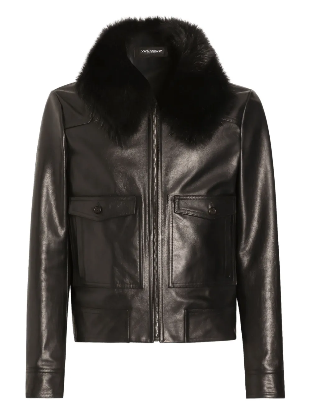 Dolce & Gabbana chamarra con cuello de pelo | negro | Image 1
