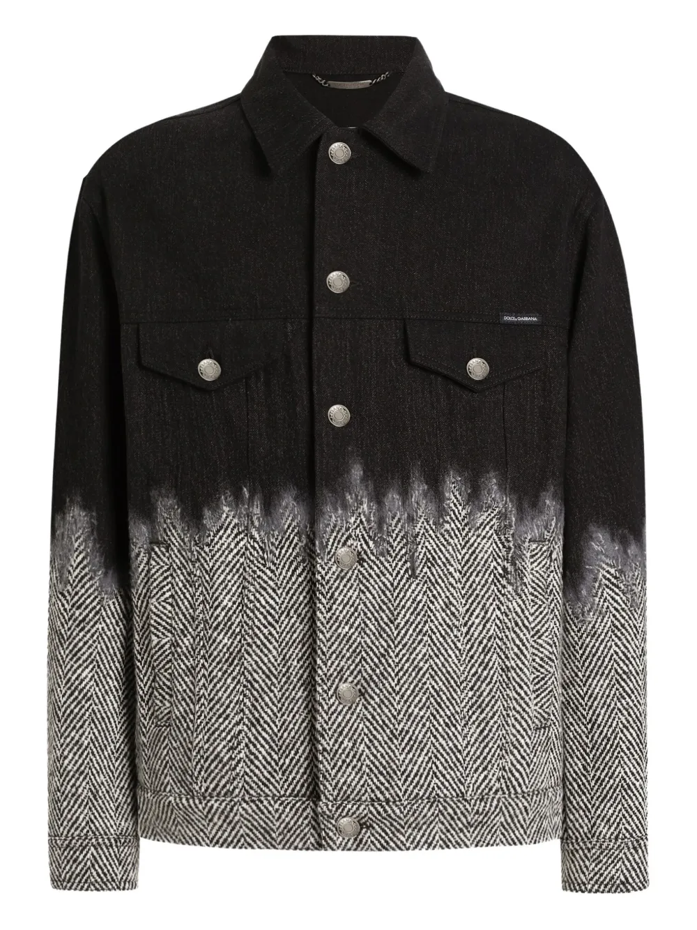 Dolce & Gabbana herringbone-pattern denim jacket | Black | Image 1