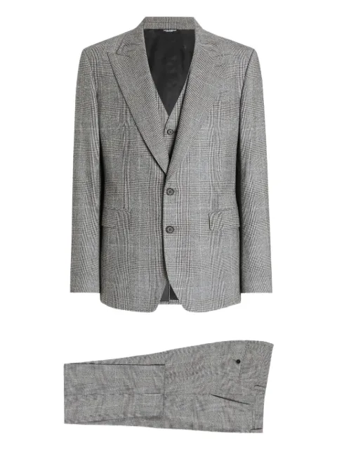 Dolce & Gabbana check-pattern three-piece suit