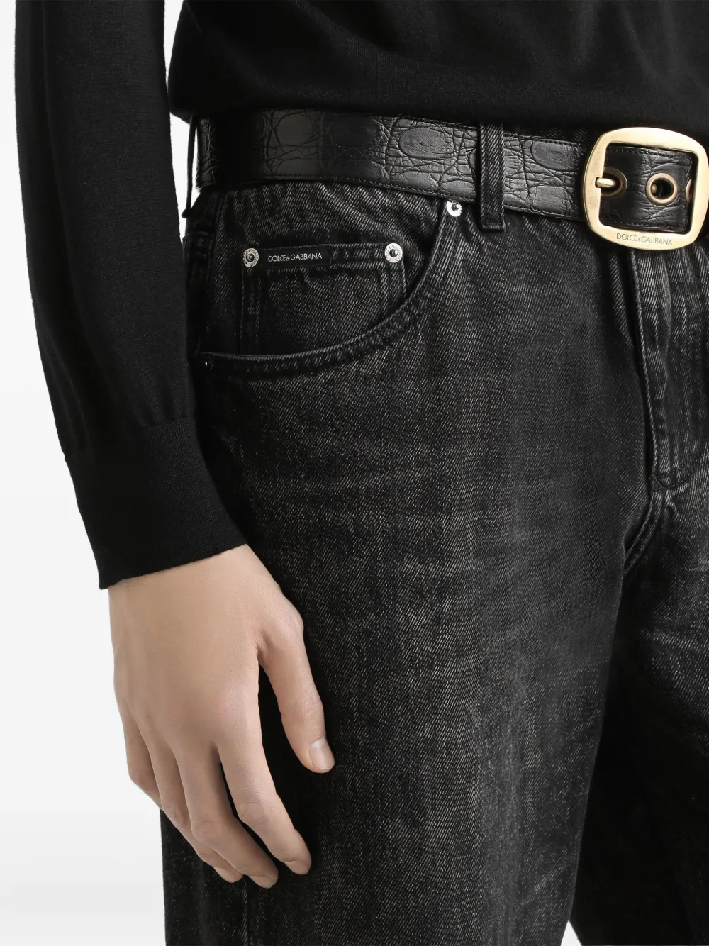 Dolce & Gabbana Jeans met logoplakkaat Zwart